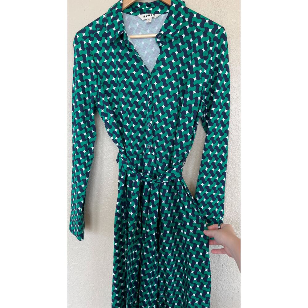 Boden Green Patterned Midi Dress - Picture 7 of 11